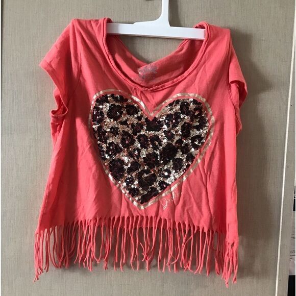 Justice Peach Summer Shirt Size 16 - Picture 2 of 12